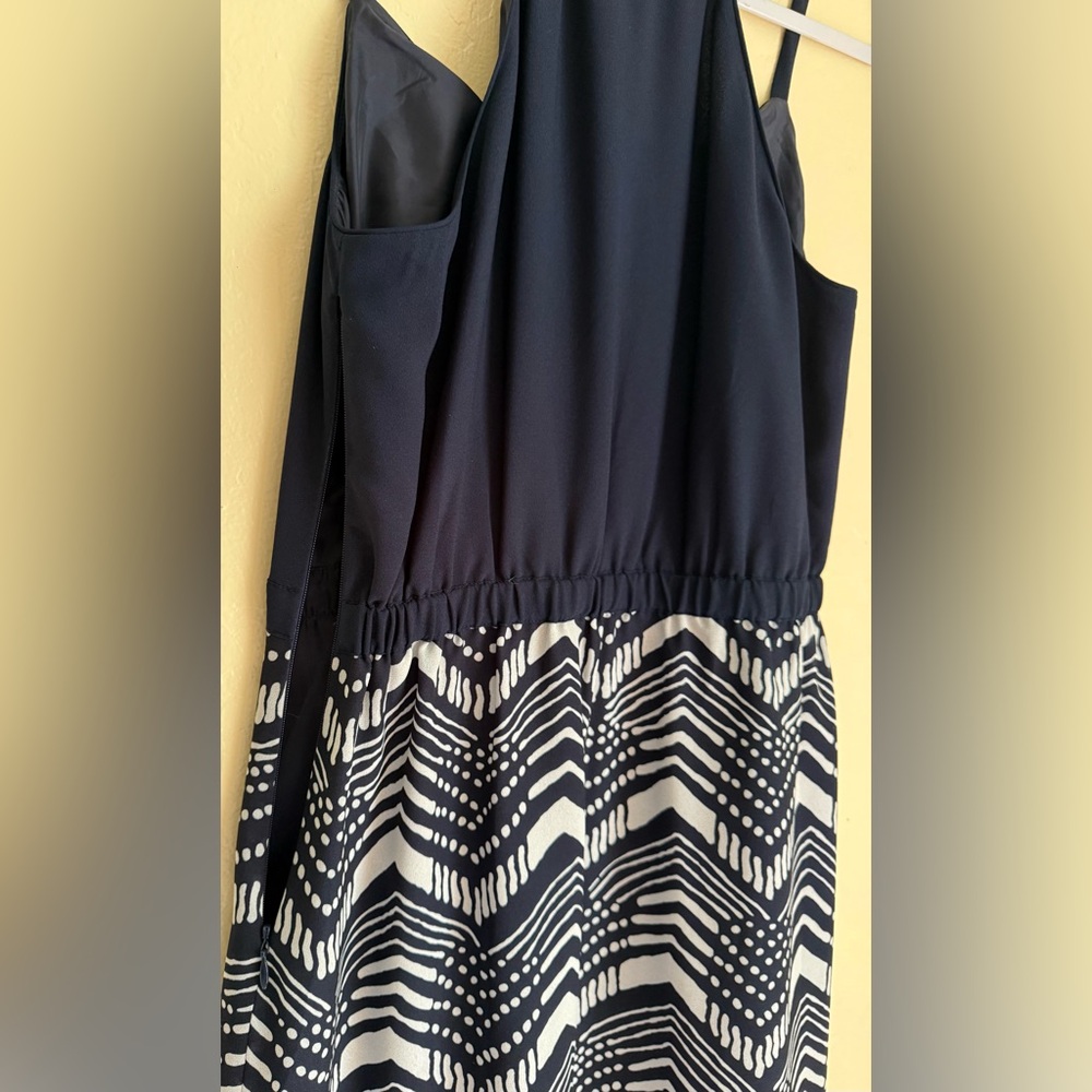 J. Crew Navy and White Chevron Maxi Dress - Picture 11 of 12
